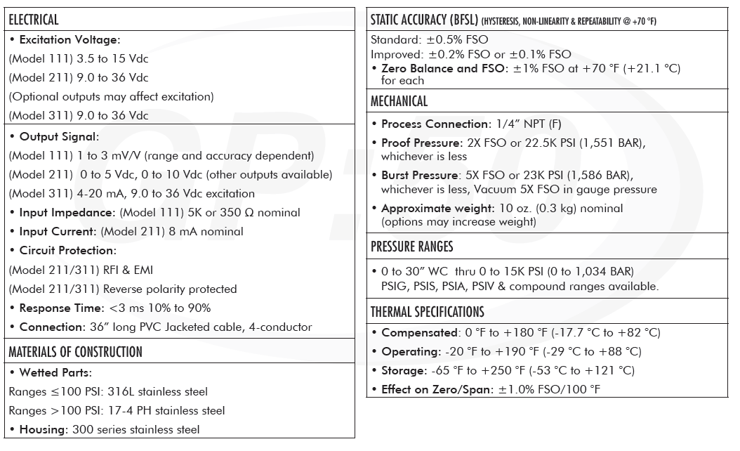 Model 111、211、311
