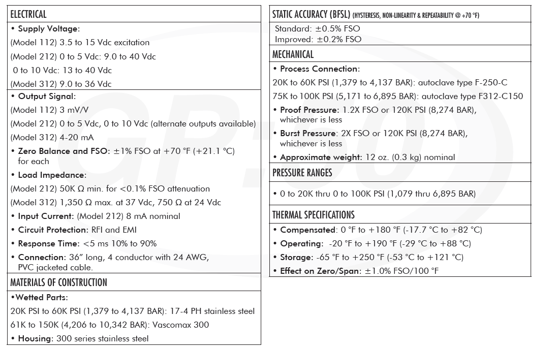 Model 112、212、312
